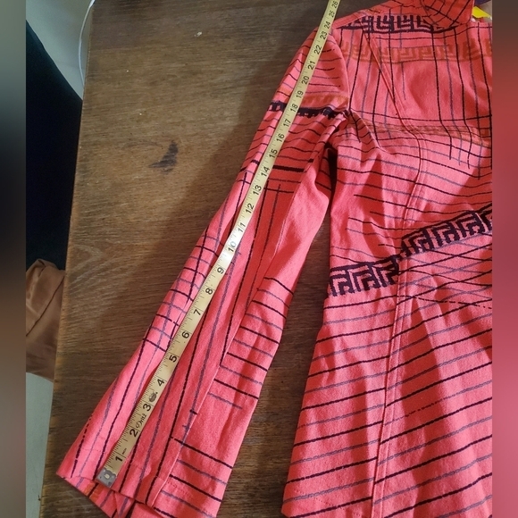 Y2K Vintage Legatte jean Womens Italian Blazer Red Black Geometrical Print Sz 1 - Picture 8 of 9